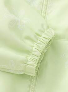 Balabala Girls' Softshell Jacket, Hooded Printed Spring Outerwear - Yellow Green - View 5