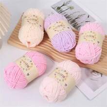 6 件装 Softex 雪尼尔纱，厚天鹅绒质地涤纶纱，用于钩编和针织围巾、毛衣、帽子、包包、多用途工艺彩色纱，多种颜色可选 - 6團裝 - 查看 9