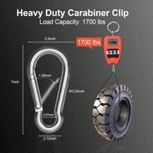 Large Carabiner Clip Hooks, 4pcs 7 Inch Carabiners Heavy Duty, 304 Stainless Steel Spring Snap Hook Fits Camping Hanging Hiking Weight Lifting, Metal Clips For Rope Or Chain