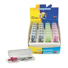 KIT Compasso com Réguas Borracha e Grafite Conjunto Desenho Compasso Escolar Esquadro Transferidor - Compasso Simples - Visão 4