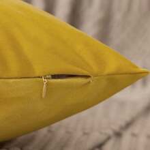 Velvety Softness And Elegant Shine, A Velvet Pillowcase That Will Add Luxury To Your Interior, Ideal For The Living Room, Bedroom, Children's Room, Guest Room. Soft To The Touch , Available In Various Colors, Ideal For Decorating A Couch Or Bed. - Bahama Yellow - View 3