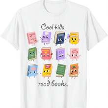 Cool Kids Read Books Book Reading Teacher School T-Shirt - trắng - Xem 1