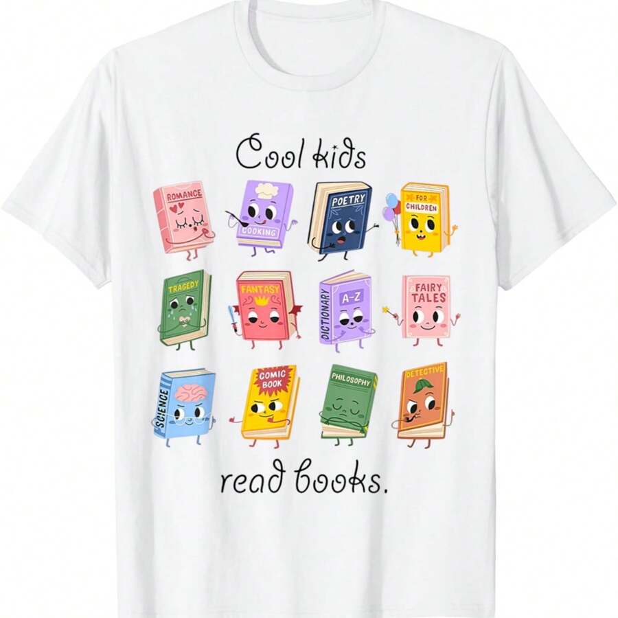 Cool Kids Read Books Book Reading Teacher School T-Shirt - trắng - Xem 1