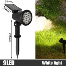 1个太阳能LED草坪灯，集成聚光灯，适用于花园、庭院景观照明 - 彩色 - 查看 11