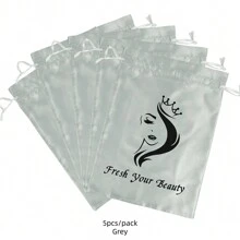 AliLeader 5 st. satinhårpåsar för buntar satinpåsar med dragsko satinperukpåsar för förpackning av hårförlängningar, buntar, peruker hårförvaring bärpåsar för hårverktyg hemresor - Multifärgad - Visa 10