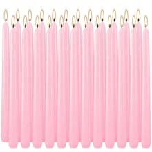 24Pcs Pink High Cone Candles | 10 Inches (Approximately 25 Centimeters) | Drip Free, Smoke-Free, Odorless, Long-Lasting Burning | Suitable For Home Decoration, Indoor Atmosphere Creation | Perfect Choice For Holiday Scenes And Gift Packaging - 無味 - 查看 2