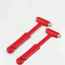 1pc/2pcs/3pcs Car Safety Hammer, Car Window Glass Breaker, Seatbelt Cutter, Car Emergency Escape Tool, Glass Breaker, Random Color - Red - View 11