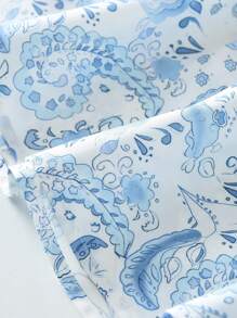 Young Girl Cute & Fun Beach Vacation Sundress Strap Dress For Summer - Blue - View 8