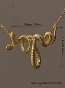 Glittering Golden Silver Snake Chain Necklace - Edgy Punk Rock Hip Hop Jewelry - Daring Unique Snake Pendant For Women & Men - Versatile Party Gift