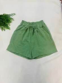 Belala Moda New Women's Shorts With Polka Dot Prints, Pockets And Elastane, Ice Cold Sega Material - 獵人綠 - 查看 3