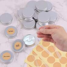 24 Pcs Aluminum Tin Jars, Aluminium Empty Containers, 5ml/20ml/30ml/40ml/50ml/60ml Round Cosmetic Tin Jars, Metal Tins With Lids, Aluminium Empty Tins Metal Candle Storage Tin Jars Travel Tin Cans For Crafts, Cosmetics, Lip Balm, Candles, DIY