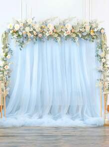1/2 chiếc vải vòm vải tuyn màu xanh nhạt, rèm vải organza phông nền tiệc, rèm vải tuyn vòm lưới cưới, đồ trang trí tiệc cưới, vải nền, đồ trang trí tiệc chia tay em bé, đồ trang trí tiết lộ giới tính, đồ trang trí tiệc cô dâu, đồ trang trí phông nền tiệc sinh nhật, đồ trang trí tiệc cưới, vải vòm đám cưới, đồ trang trí phông nền gian hàng chụp ảnh, đồ trang trí Ngày của Mẹ, vải voan lưới trang trí sân khấu, quà tặng đám cưới, (bao gồm kẹp) - Màu xanh lam - Xem 4