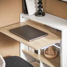 SoBuy 家庭办公室折叠桌电脑桌工作站带 5 个储物架白色和自然色宽 70 x 深 57 x 高 85 厘米 FWT104-WN - 白色 - 查看 9