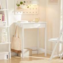 SoBuy FWT43-N Escritorio con Un Cajón y 3 Percheros Mesa de Ordenador de Estilo Industrial 60x40x77 cm ES Mesa Escritorio Silla de Oficina Muebles de Oficina en Casa, Mobiliario de estudio Caqui estilo nórdico, estilo sencillo 60x40x77 cm