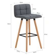 SoBuy FST50-DGx2, Set Of 2 Bar Stools, Counter Stools With Backrest, Dark Grey, Seat Height: 68cm - Grey - View 2