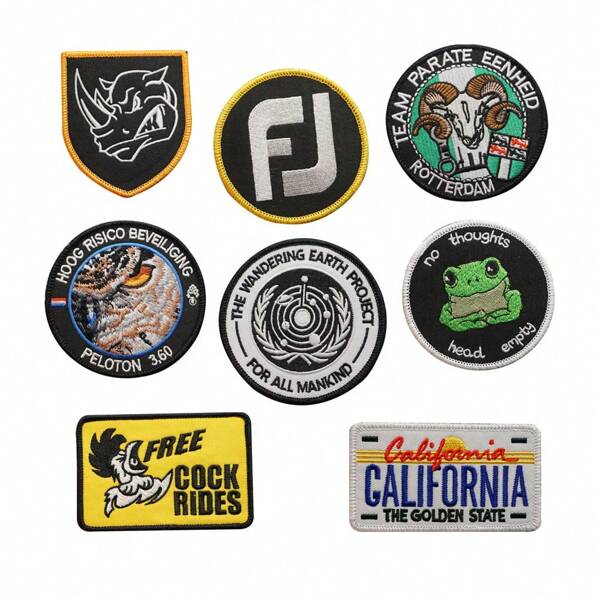 Patch bordado com borda Merrow, aplique costurável para roupas e acessórios de mochila