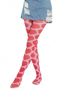 Women Sheer Tights Control Top Pantyhose Y2k Tie Dye Mesh Tights Fishnet Sockings Leggings - 紅色 - 查看 3