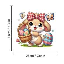 Calcomanía para ventana de coche de Pascua con bonitos huevos de conejo y lazo, pegatinas decorativas para parachoques, para decoración de vehículos. - Rojo - Ver 8