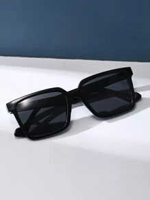 女士偏光太阳镜，复古方形框架塑料时尚眼镜，经典设计，适合户外运动、骑行、旅行、海滩、驾驶、钓鱼，防紫外线，时尚遮阳，优雅装扮，家庭出游，夏季海滩度假，户外，旅行 - 黑色 - 查看 3