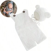 Newborn Photography Outfit Baby Photoshoot Props Infant Photo Romper With Bear Hat New Born Boys Girls Hat Clothes Baby Shower Easter Gifts Things For Girls/Boys - Multicolor - View 14