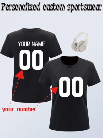 Customized Sports Sweatshirts, Customizable Text/Name/Blessing, Name & Number Boyfriend Style Ladies Sweatshirts, Customized Graphic Casual Sports T-Shirts, Group Uniform Customization, Surprise Gifts, Birthday Gifts, Best Friend Gifts, Gifts For Her, Ladies Tops, Party Gifts, Outdoor Sports Gifts, Team Uniforms