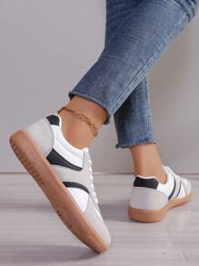 Nowe modne buty sportowe i treningowe dla kobiet w dużych rozmiarach, cholewka z PU Patchwork, antypoślizgowa gumowa podeszwa, odpowiednie na każdą porę roku