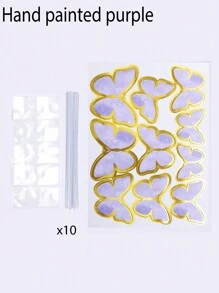 Set de 3 tarjetas con mariposas con borde dorado, apropiadas para decoraciones de boda y fiesta de cumpleaños, decoración de pasteles, decoración de mesa de postres