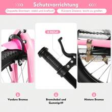 kangten 16 Inch Multifunctional Bicycle Adjustable Bike Cycling Bike With Training Wheels, Pink - Pink - View 6