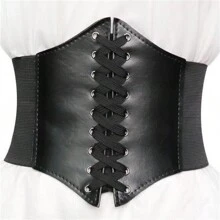 1 件女士弹性腰带，百搭腰带，可搭配西装、连衣裙，塑造腰线