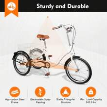 kangten 20" Dreirad für Erwachsene 20 Zoll Dreirad für Erwachsene Senioren Damen Männer Multifunktionale Fahrrad Kreuzfahrrad mit Einkaufsaufbewahrungskorb