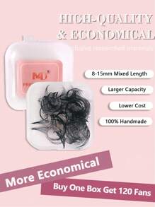 120 Pramade-fläktar 5D 10D 20D D-böjning, enkel längd, fack 8-15 mm böjning D - Färdiga fransfläktar för ögonfransförlängning, fluffiga volymfransar, handgjorda färdiga ögonfransfläktar, lösa färdiga fläktar, fransförlängningar, franskluster, ögonfranskluster, individuella ögonfransar, fransar, lösögonfransar - D - Visa 6