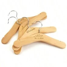 Customized Personalized Vintage Wooden Clothes Hanger, Garment Store Display Organizer, Gifting Customized Text,Home Harmony - Beige - View 7