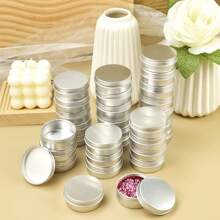 24 Pcs Aluminum Tin Jars, Aluminium Empty Containers, 5ml/20ml/30ml/40ml/50ml/60ml Round Cosmetic Tin Jars, Metal Tins With Lids, Aluminium Empty Tins Metal Candle Storage Tin Jars Travel Tin Cans For Crafts, Cosmetics, Lip Balm, Candles, DIY