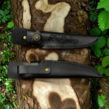 Hộp đựng dao bằng da giả cao cấp, túi đựng dao, hộp đựng dao, giá đỡ dao có khắc họa tiết rắn, có thể treo ở thắt lưng, đơn giản và hiệu quả, bảo vệ dao của bạn và ngăn ngừa cắt tay (hộp đựng dao, không bao gồm dao) - màu đen - Xem 5