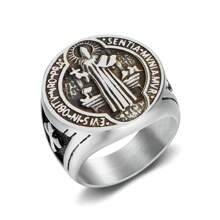 1 Máy Tính Phổ Biến Mới Xuất Hiện Thép Titan Trừ Tà Thẻ Thép Không Gỉ Mạ Vàng Nhẫn Nam Trang Sức Inox - Phụ kiện thép không gỉ - Xem 9