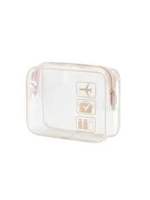 1 件/3 件透明洗漱用品旅行包，旅行携带，机场航空配件合规包，夸脱尺寸女士和男士化妆包，适用于假日海滩、浴室收纳、卧室收纳，大容量