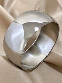 1 件女士粗宽手镯个性光滑手镯简约不锈钢手镯首饰日常派对情人节生日礼物、妈妈、母亲、母亲节、礼物 - 彩色 - 查看 8