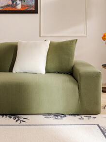 1 件纯色提花弹力全覆盖沙发套，简约风格，宠物友好型防滑防脏防刮，适合所有季节，可机洗，节日和家居装饰沙发套 - 綠色 - 查看 9
