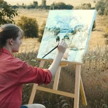 Lucn Cavalletto regolabile 1,5 m/1,75 m, cavalletto da studio per pittura e disegno, supporto pieghevole per opere d'arte, cavalletto a forma di A in legno per lavagna da disegno per matrimoni (150 cm/175 cm), articoli per la scuola, forniture scolastiche