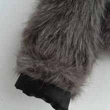 Women's Solid Color Long Sleeve Casual Fashionable Faux Fur