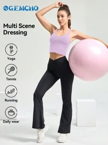 GEMCHO Tight Fitting Tank Top Longline Wirefree Padded With Medium Support Women Tank Top Spring/Summer - Purple - View 5