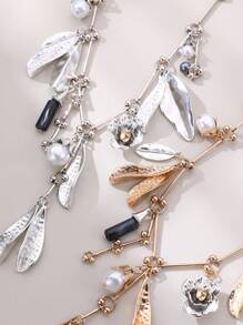 Lumivelle 1 件奢华金属花朵吊坠项链，优雅的欧式情人节情人节妈妈母亲母亲节礼物 - NZ3311 - 查看 4