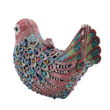 Women Rhinestone Bird Clutch Purse Cute Crystal Evening Bag Wedding Party Purse Handbag - 彩色 - 查看 3