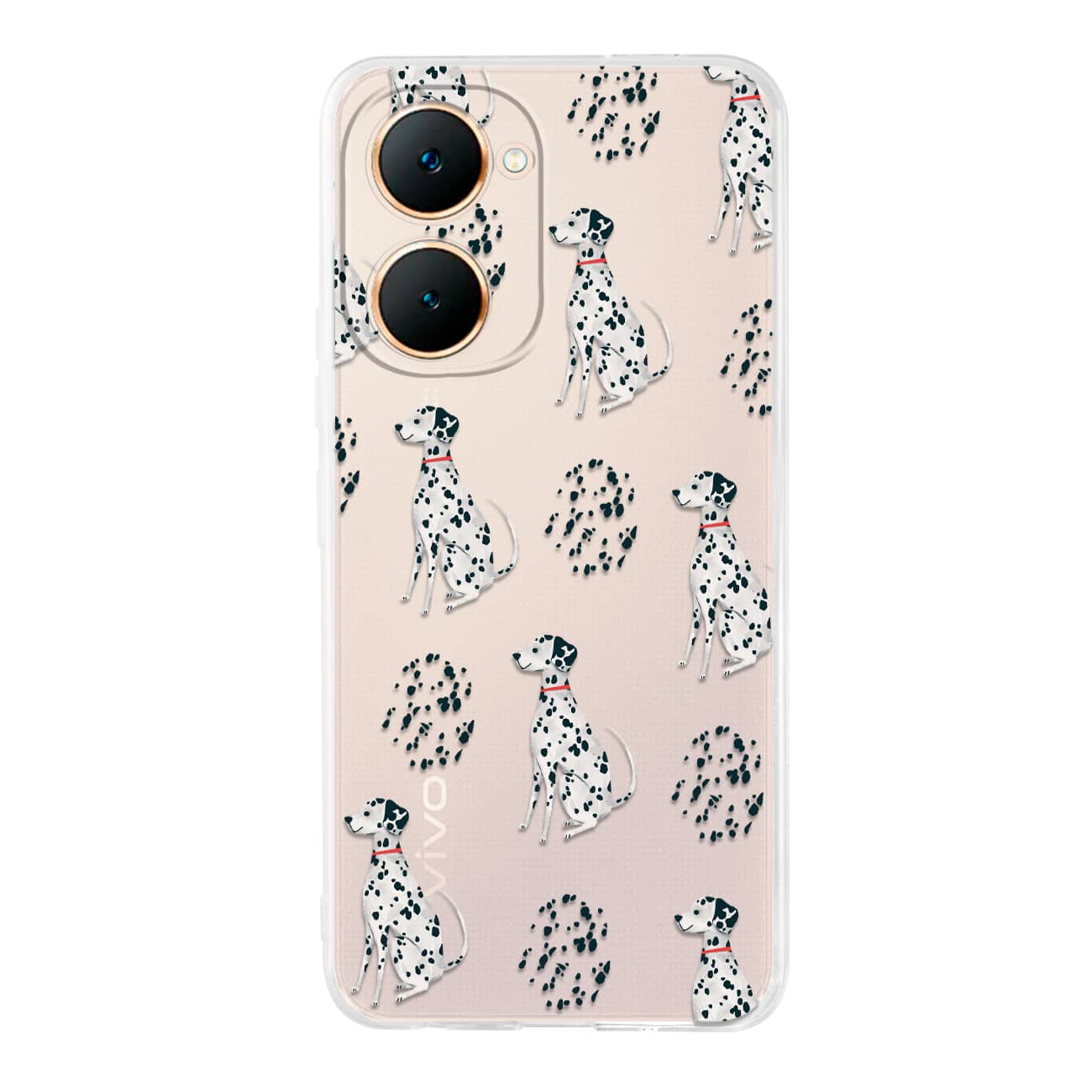 INSTACASE Case Compatible With Vivo Dalmatian Pattern Protector For Vivo Puppies, Case For Vivo Dalmatian Pattern, Case For Vivo For Women, Shockproof TPU.