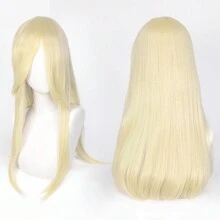 40英寸短款合成假发，带刘海，男女通用，适合男士佩戴，层次感直发，无胶耐热纤维，高密度，外观自然