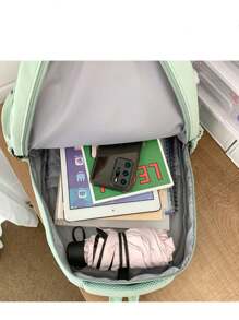 Baila Morena Unisex School Backpack Fabric Multiple Compartments Large Capacity Adjustable Strap Multi-Pockets Internal Compartment - 紫色 - 查看 6