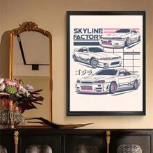 1 pièce Affiche murale sans cadre 1 pièce Affiche Rétro de voiture JDM cool, impression rétro sur papier imperméable de haute qualité, autocollant pour décoration murale de la maison, style moderne vintage avec ou sans cadre - Multicolore - Voir 14