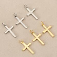 1件/3件/简约时尚十字形DIY极简风格亮铜材质镀18K可做成手链项链等各种饰品可搭配日常佩戴可赠送朋友