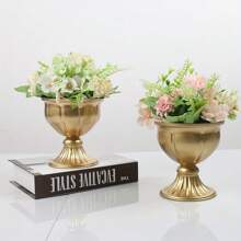 1 件铁艺高花盆、欧美风格花瓶、婚礼装饰、人造花展示