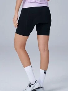 HISERWA 女式骑行短裤 优质山地自行车短裤 7 小时骑行减震加垫山地自行车骑行短裤 - 黑色 - 查看 5